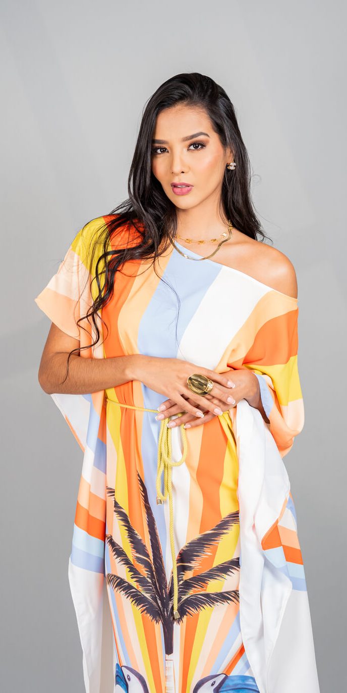 Vestido tipo pareo estampado Asprin Fashion - Delantero