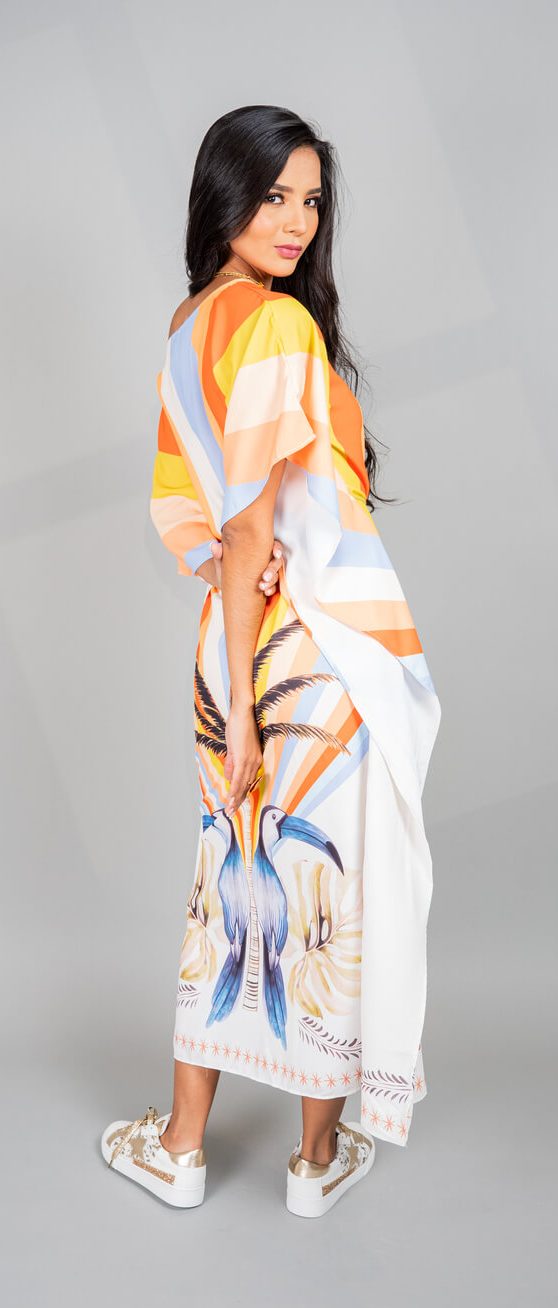 Vestido tipo pareo estampado Asprin Fashion - Espalda