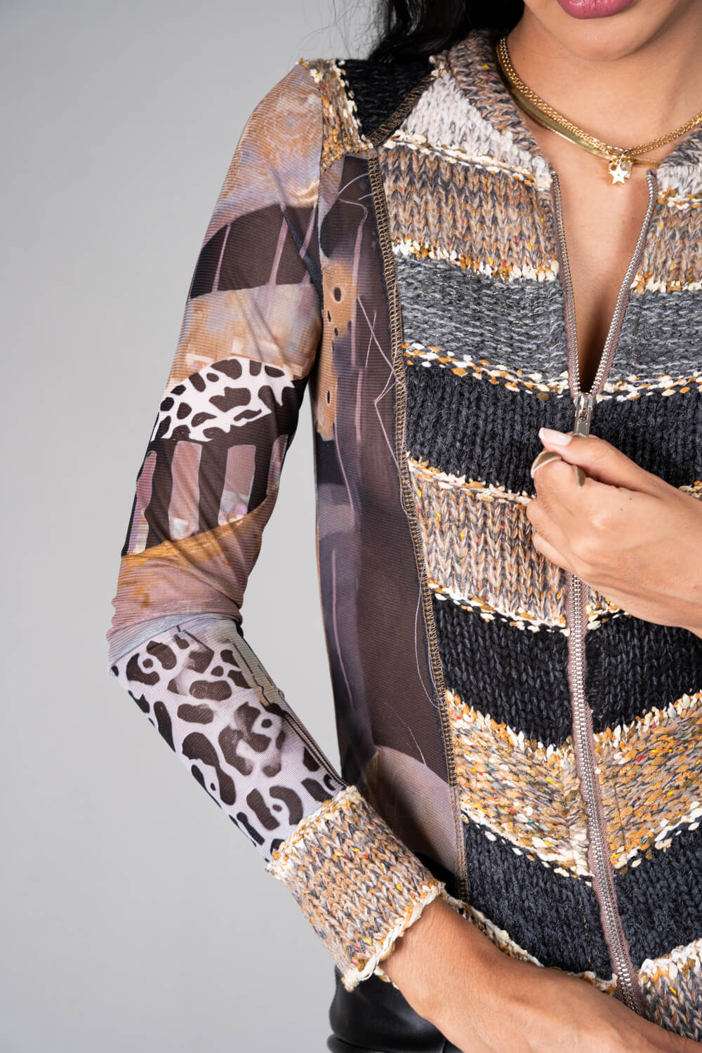 Chaqueta ajustada para mujer tejida